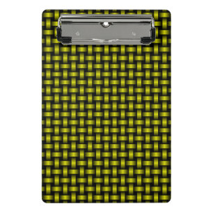 Mini Porte-bloc Motif Tissé Jaune Noir