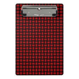 Mini Porte-bloc Motif Tissé Rouge Noir