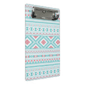 Mini Porte-bloc Motif tribal aztèque turquoise et rose (Incliné)
