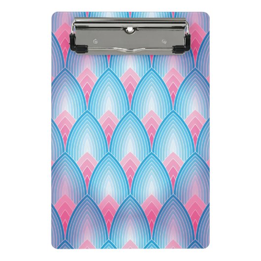 Mini Porte-bloc Motif turquoise et rose de pétale (Devant)