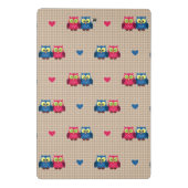 Mini Porte-bloc Motif vérifié avec des hiboux d'amour (Dos)