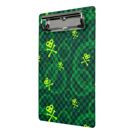 Mini Porte-bloc Motif vert d'Emo avec des cercles (Angle2)