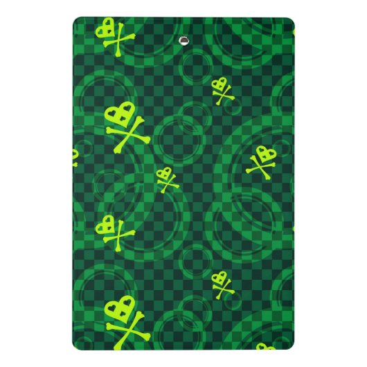 Mini Porte-bloc Motif vert d'Emo avec des cercles (Dos)