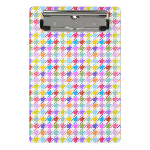 Mini Porte-bloc Multicolor Houndstooth+Motif blanc