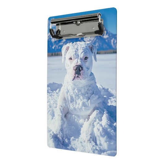 Mini Porte-bloc Noël Pitbull Chien Snowman (Angle2)