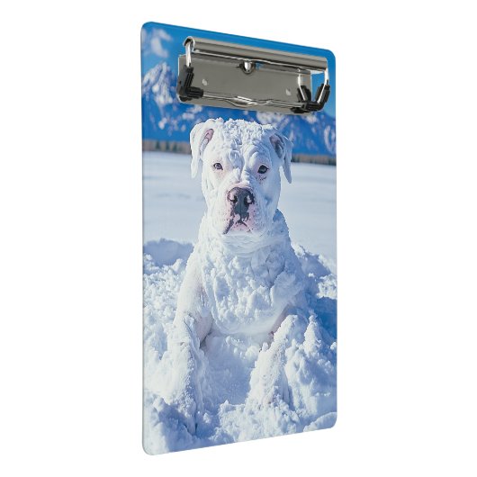 Mini Porte-bloc Noël Pitbull Chien Snowman (Incliné)