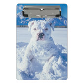 Mini Porte-bloc Noël Pitbull Chien Snowman (Devant)