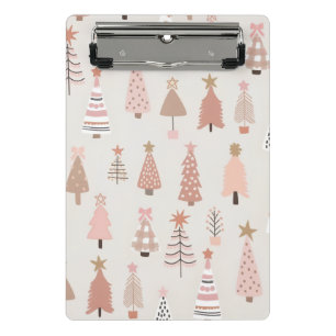 Mini Porte-bloc  Noël Scandinave Sapins Roses