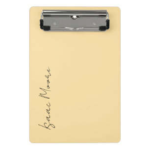 Mini Porte-bloc Nom de calligraphie de script élégant uni crème be