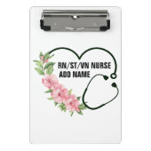 Mini Porte-bloc Nom de l'infirmière étudiante-inscrite-ancienne (Devant)