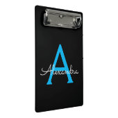 Mini Porte-bloc Nom de monogramme féminin écriture bleu noir (Incliné)