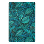 Mini Porte-bloc Nom du script en cuir à outils turquoise rétro (Dos)