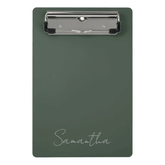 Mini Porte-bloc Nom personnalisé élégant Bleu vert (Devant)