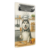 Mini Porte-bloc Nom personnalisé Funny Siberian Husky Chien Chef (Incliné)