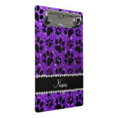 Mini Porte-bloc Nom personnalisé indigo violet parties scintillant (Incliné)