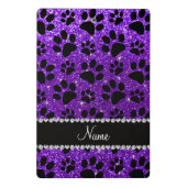 Mini Porte-bloc Nom personnalisé indigo violet parties scintillant (Dos)