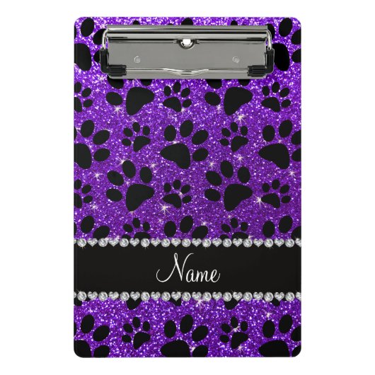 Mini Porte-bloc Nom personnalisé indigo violet parties scintillant (Devant)