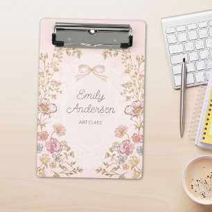Mini Porte-bloc Nom personnalisé Joli esthétique floral vintage