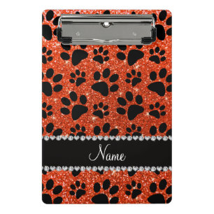 Mini Porte-bloc Nom personnalisé neon orange parties scintillant n