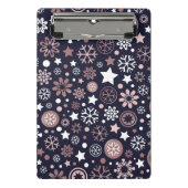 Mini Porte-bloc Nom personnalisé noël rose or neige (Devant)