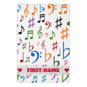 Mini Porte-bloc Nom personnalisé ; Nombreux notes et symboles de m (Dos)