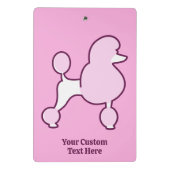 Mini Porte-bloc Nom personnalisé Poodle rose (Dos)