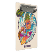 Mini Porte-bloc Nom personnalisé Surfing Pineapple (Incliné)