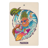 Mini Porte-bloc Nom personnalisé Surfing Pineapple (Dos)