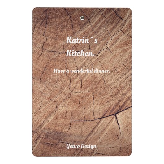 Mini Porte-bloc Notes de cuisine en bois (Dos)