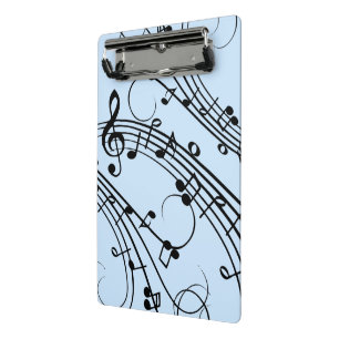 Mini Porte-bloc Notes de musique fantaisie Bleu