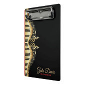 Mini Porte-bloc Notes de musique Gold et Black Design Accents roug (Angle2)