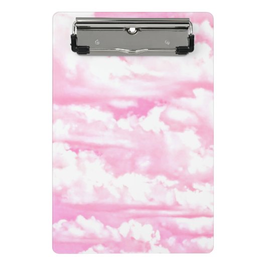 Mini Porte-bloc Nuages Pastel Rose Chaud (Devant)