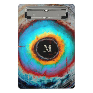 Mini Porte-bloc Oeil cosmique éthéré Monogramme Abstrait Vibrant A