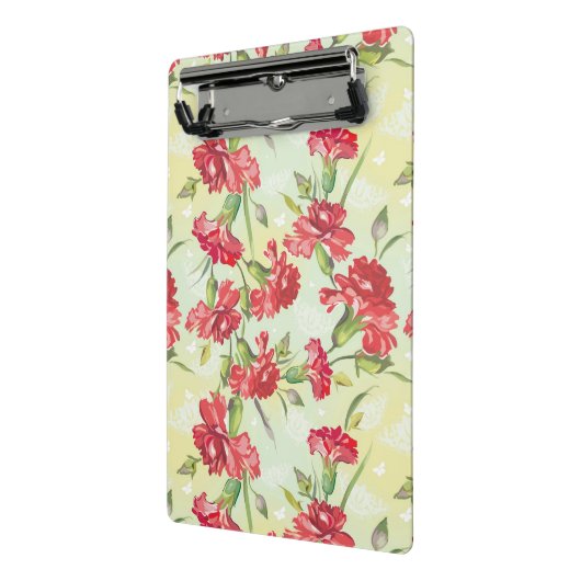 Mini Porte-bloc Oeillets rouges sur le vert avec des papillons (Angle2)