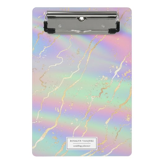 Mini Porte-bloc Optique d'iridescente holographique | Personnalisé (Devant)