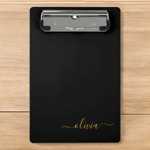 Mini Porte-bloc Or Moderne Monogramme Féminin Nom De Script