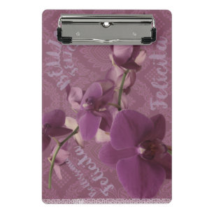 Mini Porte-bloc Orchidée violette vintage