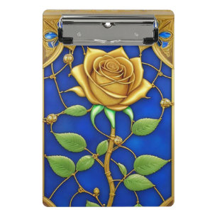Mini Porte-bloc Ornement Rose Doré Artwork