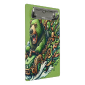 Mini Porte-bloc Ours Animés à bord d'une voiture verte (Incliné)