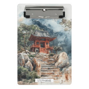 Mini Porte-bloc Pagode de la Montagne Cramoisie Lavis d'Encre (2)