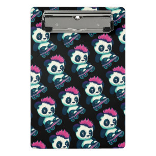 Mini Porte-bloc Panda bébé mignonne avec mohawk Panda de patinag