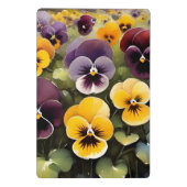 Mini Porte-bloc Pansies jaunes et violets aquarelle (Dos)