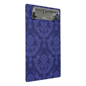 Mini Porte-bloc Papier peint floral bleu de luxe de damassé (Incliné)