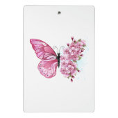 Mini Porte-bloc Papillon à fleurs avec Sakura rose (Dos)
