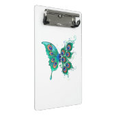 Mini Porte-bloc Papillon aux plumes de paon vert (Incliné)