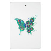 Mini Porte-bloc Papillon aux plumes de paon vert (Dos)