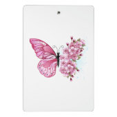 Mini Porte-bloc Papillon de fleurs avec Sakura rose (Dos)