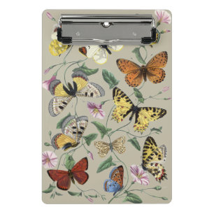 Mini Porte-bloc Papillon de nuit vintage 1842 Art botanique floral