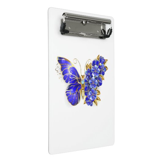 Mini Porte-bloc Papillon saphir à fleurs (Incliné)