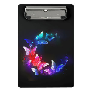 Mini Porte-bloc Papillons de nuit Neon brillants sur arrière - pla